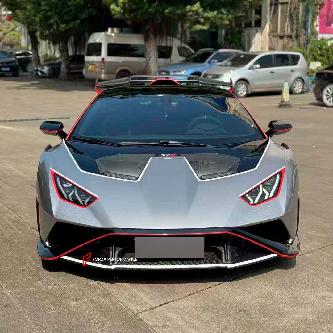 DRY CARBON DOWN FRONT LIP for LAMBORGHINI HURACAN STO 2021+
Set includes:
Front Lip
Material;Carbon Fiber
NOTE: Professional installation is required
