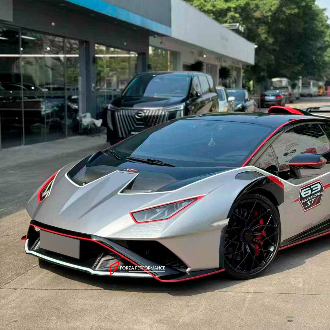 DRY CARBON DOWN FRONT LIP for LAMBORGHINI HURACAN STO 2021+
Set includes:
Front Lip
Material;Carbon Fiber
NOTE: Professional installation is required