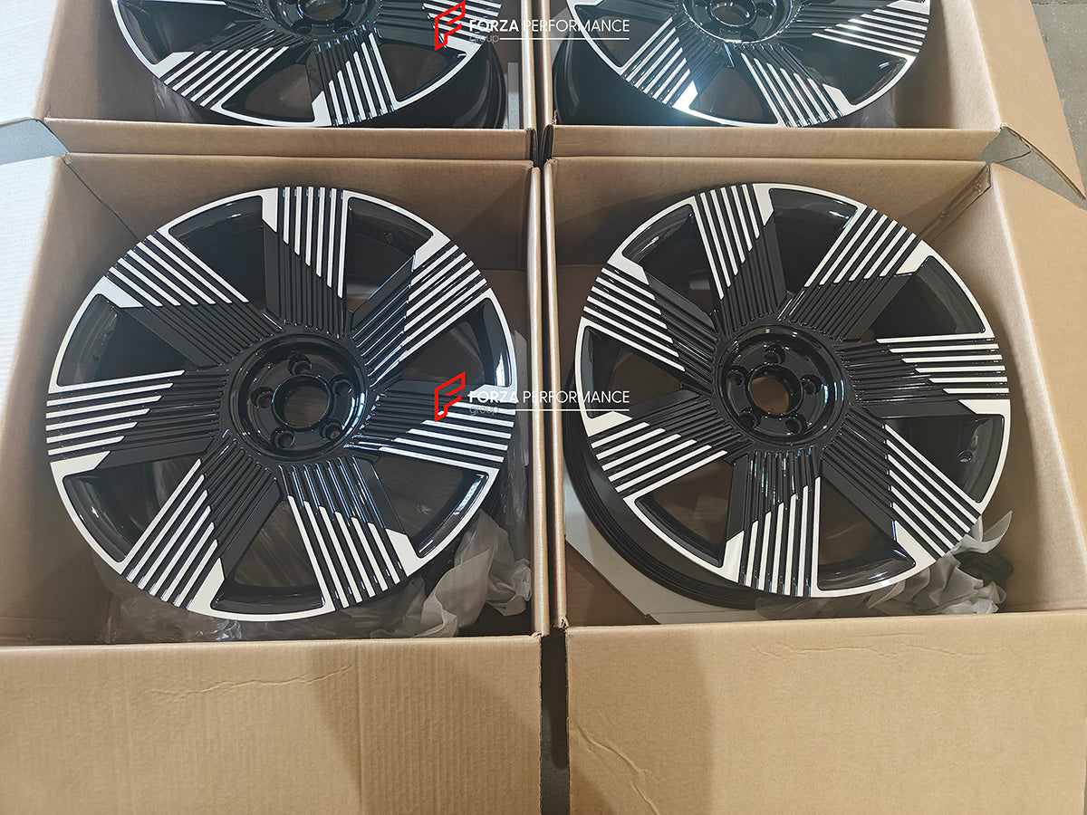 We manufacture premium quality forged wheels rims for BMW 7 SERIES G70 2025 in any design, size, color.
Wheels sizes:
Front: 22 x 9.5 ET 18
Rear: 22 x 10.5 ET 34
Weight: 
Front: 17.3 kg (38.13 lbs)
Rear: 17.6 kg (38.8 lbs)
Finishing: Gloss Black with Machined Face
