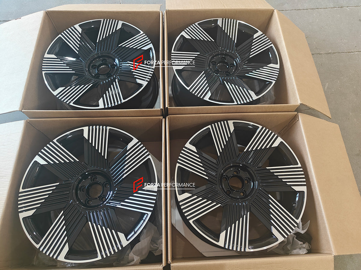 We manufacture premium quality forged wheels rims for BMW 7 SERIES G70 2025 in any design, size, color.
Wheels sizes:
Front: 22 x 9.5 ET 18
Rear: 22 x 10.5 ET 34
Weight: 
Front: 17.3 kg (38.13 lbs)
Rear: 17.6 kg (38.8 lbs)
Finishing: Gloss Black with Machined Face