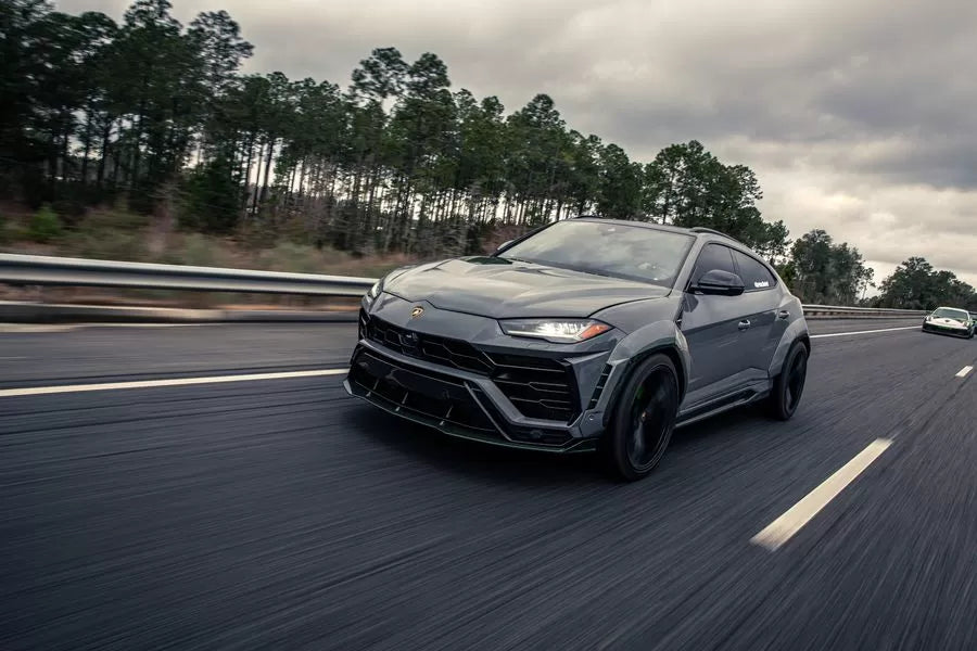 DRY CARBON BODY KIT FOR LAMBORGHINI URUS R-Style
Set includes:
Front Lip
Hood
Fender Flares
Side Skirts
Rear Spoiler
Rear Diffuser
Material: Dry Carbon
Note: Professional installation is required