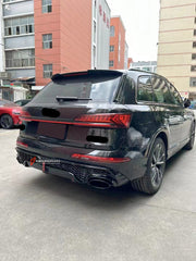 RSQ7 STYLE REAR DIFFUSER WITH EXHAUST TIPS for AUDI Q7 4M FACELIFT 2019 - 2024  Set includes:  Rear Diffuser Exhaust Tips