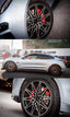 In the photos above you can see an installed Forza Performance Group set of large front brakes for the ZEEKR 001 with 410x36mm / 380x28mm brake discs by 22-inch brake rotors. Current set includes: 2x Front Brake calipers AP9571 2x Rear Brake calipers AP9541 2x Front Brake discs 410x36mm 2x Rear Brake discs 380x28mm 4x Brake caliper adapters 4x Brake Pads 4x Brake hoses and installation kits with nipples