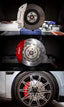In the photos above you can see an installed Forza Performance Group set of large front brakes for the ZEEKR 001 with 410x36mm / 380x28mm brake discs by 22-inch brake rotors. Current set includes: 2x Front Brake calipers AP9571 2x Rear Brake calipers AP9541 2x Front Brake discs 410x36mm 2x Rear Brake discs 380x28mm 4x Brake caliper adapters 4x Brake Pads 4x Brake hoses and installation kits with nipples