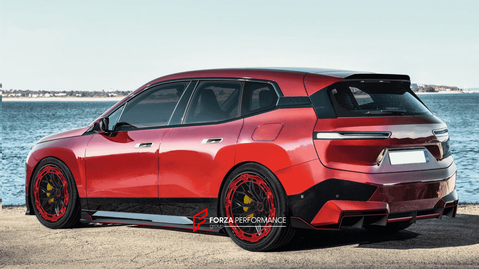 BODY AERO KIT for BMW iX i20 2021+  Set includes:  Front Lip Side Skirts Rear Diffuser Roof Spoiler Rear Bumper Fins