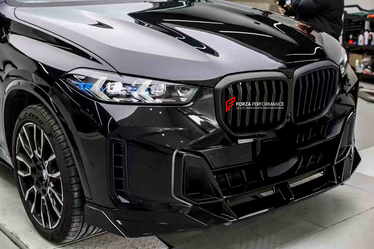 BODY KIT for BMW X5 G05 LCI 2023+
Set includes:
Front Lip
Rear Roof Spoiler
Rear Diffuser
Exhaust Tips
Material: Plastic
Note: Professional installation is required.