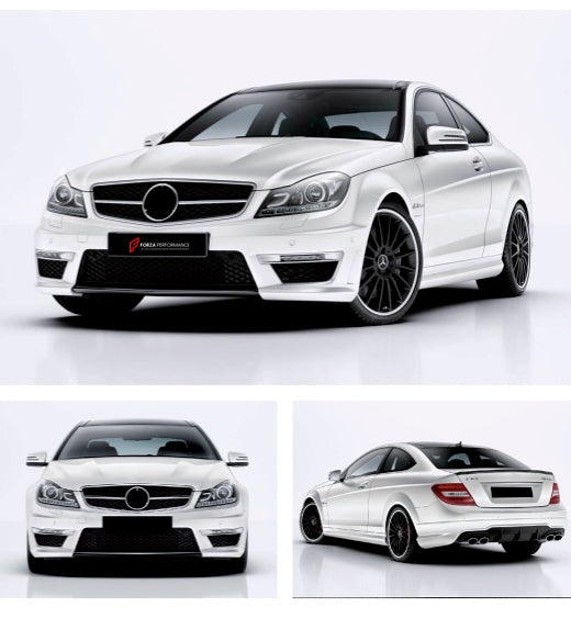 BODY KIT for MERCEDES BENZ C-CLASS C63 W204 2011 - 2015
Set includes:
Front Bumper Assembly
Hood/Bonnet
Front fenders
Side skirts
Rear Bumper Assembly
Material: Plastic
NOTE: Professional installation is required