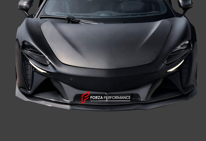 CARBON HEADLIGHT COVERS for MCLAREN ARTURA 2021+
Set includes:
Headlight Covers 
Material: Carbon Fiber
NOTE: Professional installation is required.