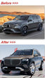 CONVERSION BODY KIT for MERCEDES-BENZ GLS X167 2020+ UPGRADE to GLS 600 MAYBACH 2024 FACELIFT
Set includes:
Front Bumper
Front Grille
Front Bumper Air Vents
Side Fenders
Rear Bumper
Material: Plastic
Note: Professional installation is required.