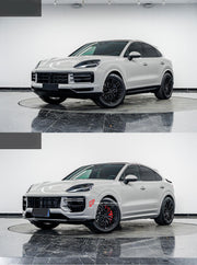 CONVERSION BODY KIT for PORSCHE CAYENNE 9YA 2018 - 2023 to TURBO GT 2024
Set includes:
Front Bumper
Fender Flares
Side Skirts
Rear Diffuser
