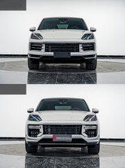 CONVERSION BODY KIT for PORSCHE CAYENNE 9YA 2018 - 2023 to TURBO GT 2024
Set includes:
Front Bumper
Fender Flares
Side Skirts
Rear Diffuser