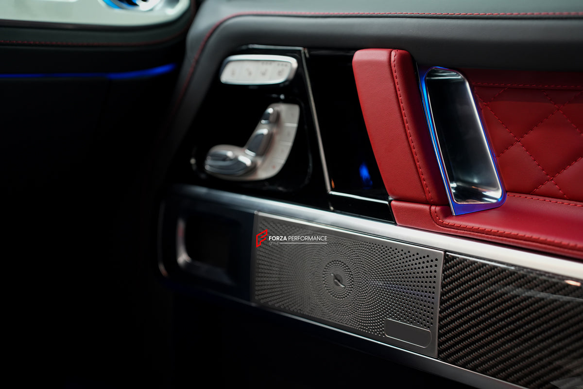 CONVERSION INTERIOR KIT for MERCEDES-BENZ G-CLASS W463 2002 - 2017 to W463A W464 2018 - 2024
Set includes:
AMG Steering Wheel
Door Panels Assembly
Dashboard Assembly
Seats Assembly
Center Console Armrest
Door Handles
Speaker Covers
Trim Panels
Shift Paddles
Door Frame Trims