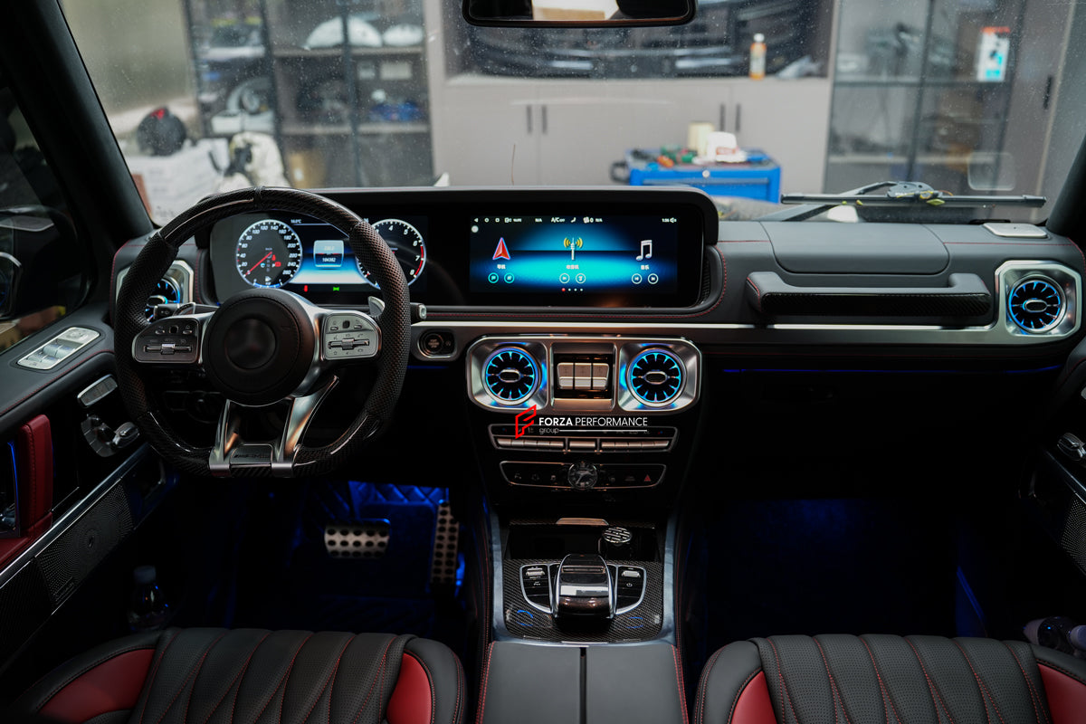 CONVERSION INTERIOR KIT for MERCEDES-BENZ G-CLASS W463 2002 - 2017 to W463A W464 2018 - 2024
Set includes:
AMG Steering Wheel
Door Panels Assembly
Dashboard Assembly
Seats Assembly
Center Console Armrest
Door Handles
Speaker Covers
Trim Panels
Shift Paddles
Door Frame Trims