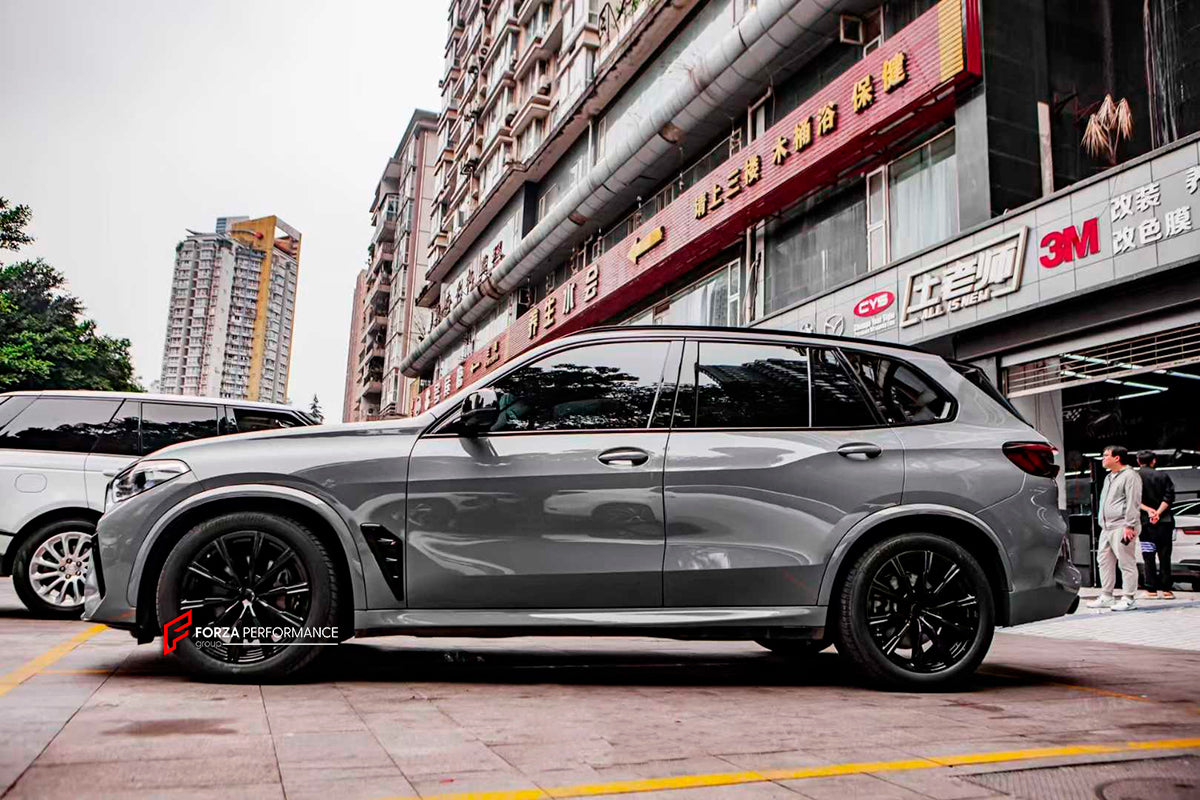CONVERSION UPGRADE BODY KIT for BMW X5 G05 2018 - 2023 upgrade to BMW X5M F95 2019 - 2023
Set includes:
Front Bumper Assembly
Fender Flares
Side Skirts
Rear Bumper Assembly
Rear Diffuser
Exhaust Tips
Material: Plastic
Note: Professional installation is required