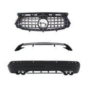 CONVERSION BODY KIT for MERCEDES-BENZ GLA-CLASS H247 2020 - 2023 to GLA45 AMG  Set includes:  Front Grille Rear Bumper Roof Spoiler
