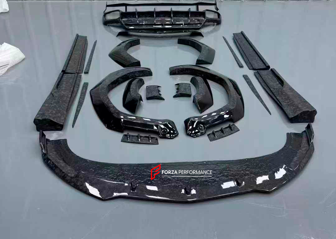 DRY CARBON BODY KIT FOR LAMBORGHINI URUS R-Style
Set includes:
Front Lip
Hood
Fender Flares
Side Skirts
Rear Spoiler
Rear Diffuser
Material: Dry Carbon
Note: Professional installation is required
