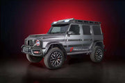 DRY CARBON BODY KIT for MERCEDES-BENZ W464 G63 4x4 G500 G550 2019 - 2022  Set includes:  Hood Front Grille Turn Signal Covers Side Fenders Side Trims Side Moldings Side Skirts Roof LED Bar Roof Rack Roof Ladder Spare Tire Holder Rear Bumper Reinforcement
