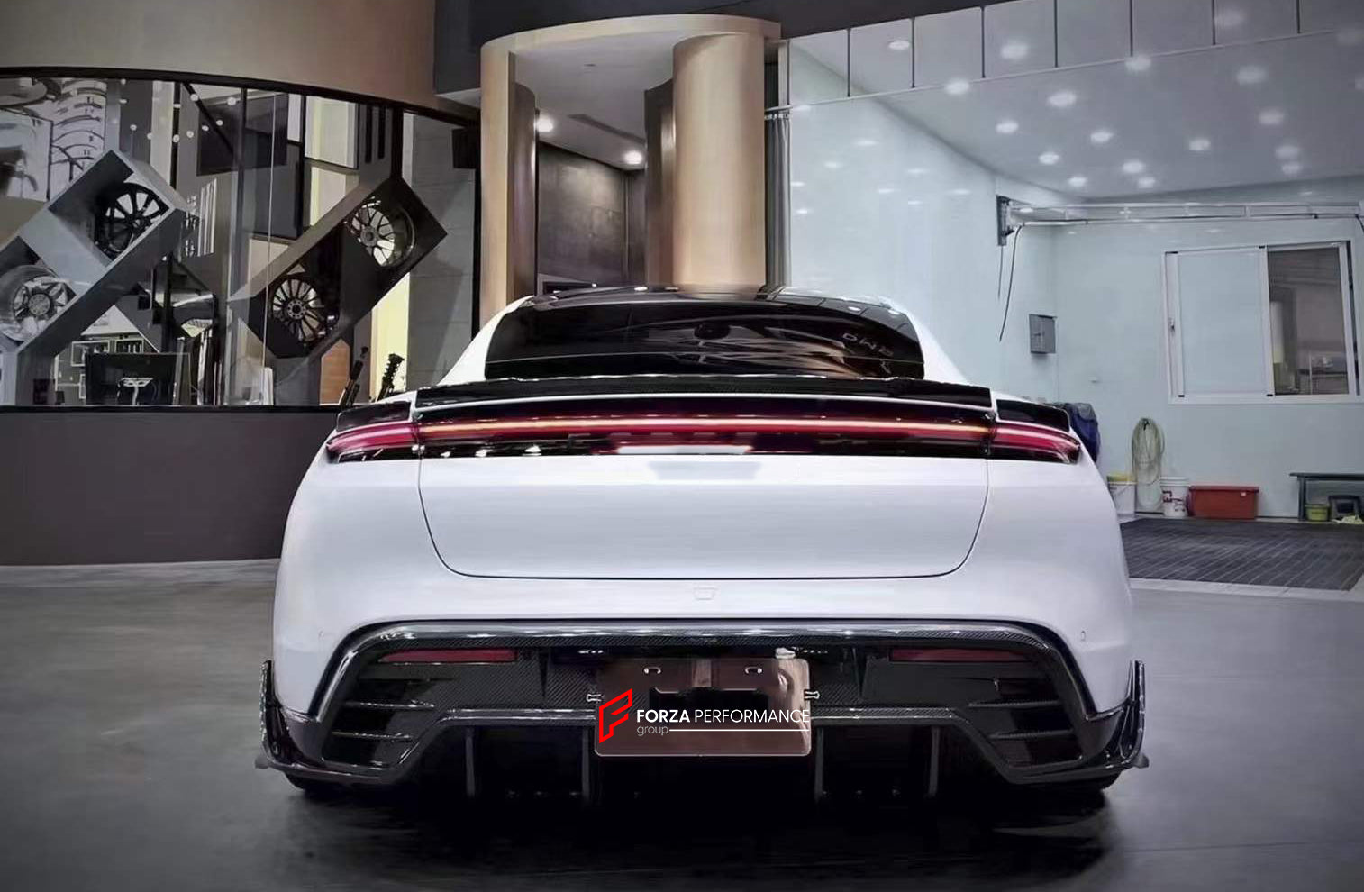 DRY CARBON BODY KIT for PORSCHE TAYCAN J1 TURBO CROSS TURISMO  Set includes:  Front Splitter Side Skirts Rear Diffuser Rear Spoiler
