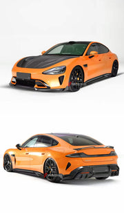 DRY CARBON BODY KIT for XIAOMI SU7  Set includes:  Front Lip Hood Side Skirts Rear Spoiler Rear Diffuser