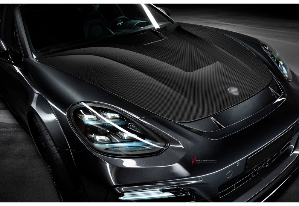 DRY CARBON HOOD for PORSCHE PANAMERA 971 2017 - 2023
Set includes:
Hood/Bonnet
Material: Dry Carbon
NOTE: Professional installation is required.
