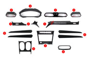 DRY CARBON INTERIOR TRIM KIT COVERS for LAMBORGHINI URUS | S | SE | PERFORMANTE | ST-X 2023+  Set includes:  Dashboard Trims Center Console Box Trim Gear Shift Cup Frame Trim Rear Seats Replacement Covers Steering Wheel Trims Door Trims Rear Cup Holder Trim Side Mirror Replacement Covers