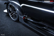 AUTHENTIC DARWINPRO DTM STYLE CARBON WIDE BODY KIT for AUDI RS6 C7 AVANT 2014 - 2018  Set includes:  Hood Front lip Front canards Fender flares Side skirts Side canards Bumper spoiler Rear bumper canards Door canards Rear fender canards Rear diffuser canards Roof spoiler Trunk spoiler Material: Carbon fiber / Forged Carbon / Fiberglass + Carbon / Autoclave carbon fiber / Double sided carbon fiber  NOTE: Professional installation is required  Contact us for pricing
