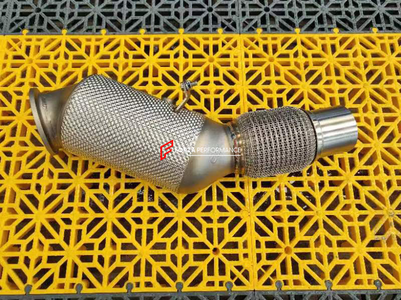 EXHAUST CATLESS DOWNPIPE for BMW 5 SERIES F36 430i 2.0T 2017 - 2020  Material: Stainless Steel  Optionally:  For extra cost we can add heat shield protection 200 cell catalytic converter Production time: 10 working days