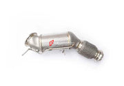EXHAUST CATLESS DOWNPIPE for BMW 5 SERIES F36 430i 2.0T 2017 - 2020  Material: Stainless Steel  Optionally:  For extra cost we can add heat shield protection 200 cell catalytic converter Production time: 10 working days