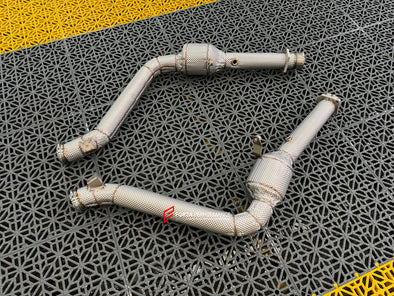 EXHAUST CATLESS DOWNPIPE for MERCEDES-BENZ G-CLASS G550 2013 5.5L  Material: Stainless Steel  Optionally:  For an extra cost we can add heat shield protection 200 cell catalytic converter