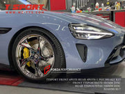 FORZA BIG BRAKE KIT for XIAOMI SU7  You can choose:  Different designs of the caliper  Front calipers 6-pots / Rear calipers 4-pots Brake disc optionally floating, electric rear brakes caliper Different colors  Different logos  What is included in the brake package:  - brake caliper   - brake rotors discs   - brake hoses   - brake pads   Production time: 5-7 working days
