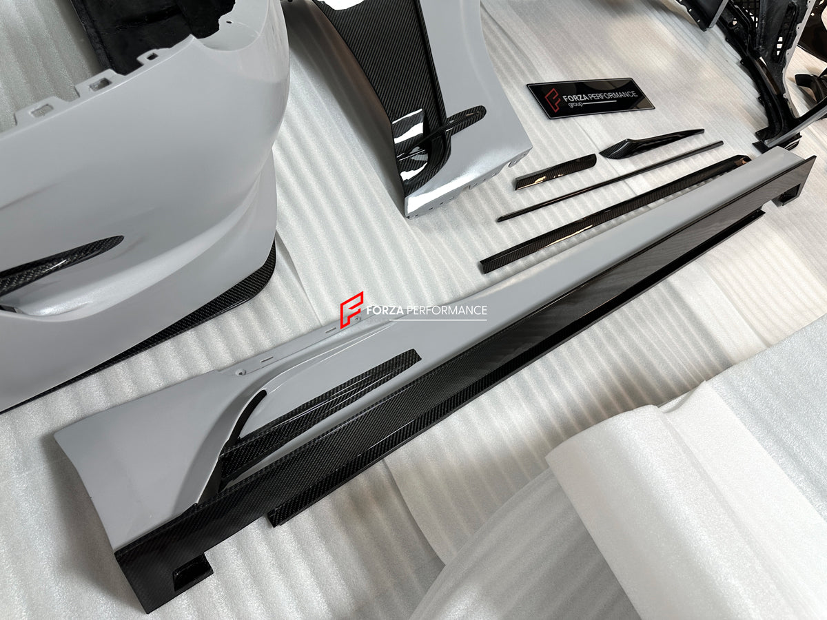 MANSORY STYLE FORZA DRY CARBON BODY KIT for BENTLEY CONTINENTAL GT 2018+  Set includes: Front Bumper Grille Hood Front Fenders Side Mirror Covers Side Trims Side Skirts Folding Roof Cover Rear Spoiler Rear Bumper