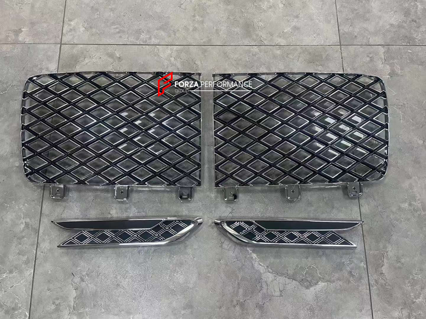 FRONT PARTS for BENTLEY CONTINENTAL GT 2017+    Set includes:  Front Bumper (3SD 807 437) Front Grille (3SD 853 597) Front Mesh (3SD 807 683/684) Front Mesh  (3SD 807 647A) Front Mesh (3SD 807 676/675A) Front Mesh (3SD 807 676/675)