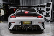 FULL DRY CARBON BODY KIT V3 for PORSCHE 911 992 2018+  Set includes:  Front Lip Front Bumper Vents Side Skirts Hood/Bonnet Spoiler Rear Bumper Mirror Covers Trunk Spoiler Exhaust Tips