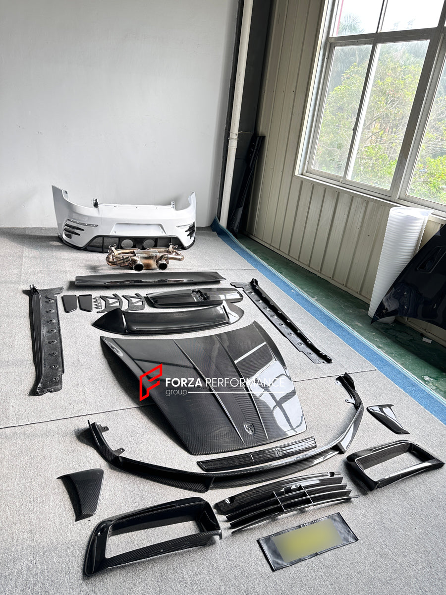 FULL DRY CARBON BODY KIT V3 for PORSCHE 911 992 2018+  Set includes:  Front Lip Front Bumper Vents Side Skirts Hood/Bonnet Spoiler Rear Bumper Mirror Covers Trunk Spoiler Exhaust Tips