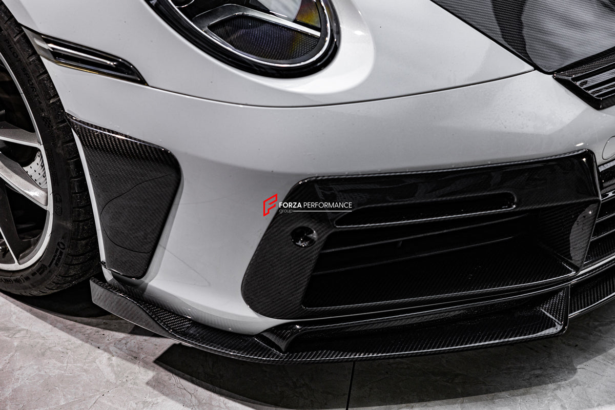 FULL DRY CARBON BODY KIT V3 for PORSCHE 911 992 2018+  Set includes:  Front Lip Front Bumper Vents Side Skirts Hood/Bonnet Spoiler Rear Bumper Mirror Covers Trunk Spoiler Exhaust Tips