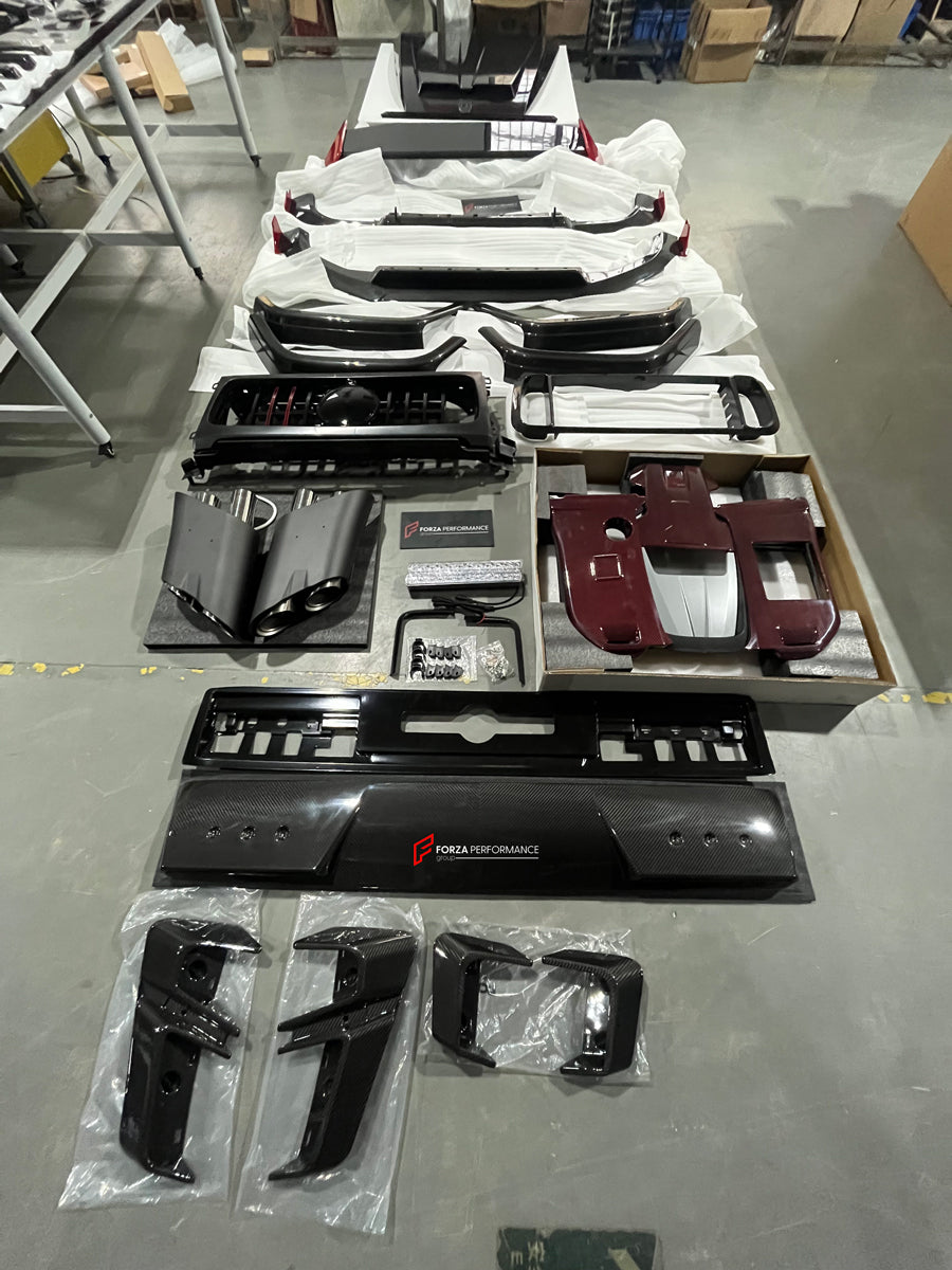 DRY CARBON BODY KIT for MERCEDES-BENZ G-CLASS G63 W463A W464 2021+  Set includes:  Front Diffuser Front Grille Side Fenders Side Vents Rear Diffuser Rear Spoiler Exhaust Tips
