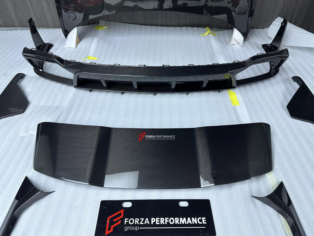 DRY CARBON BODY KIT WITH EXHAUST SYSTEM for AUDI RS6 C8
Set includes:
Front Bumper
Front Lip
Hood
Side Skirts
Roof Spoiler
Rear Diffuser
Exhaust System
Material: Dry Carbon Fiber
NOTE: Professional installation is required
Contact us for pricing
Payment ►
Visa
Mastercard
PayPal with a credit card (add 4.4% at checkout)
Payoneer
Cryptocurrency
Shipment ►
By express DHL/UPS/TNT/FedEx
To the local international airport
Special line by air
Special line by the sea
To Europe and the UK by train
Please