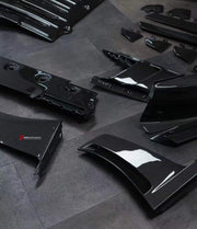 OEM STYLE CARBON REPLACEMENT PARTS for PORSCHE 911 992 GT3RS  Set includes:  Front Bumper Fender Flares Side Mirror Covers Side Skirts Side Air Vents Rear Spoiler Side Plates Rear Bumper Rear Diffuser