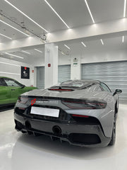 OEM STYLE DRY CARBON BODY KIT for MASERATI MC20 2020+  Set includes: Front Lip Side Skirts Rear Diffuser Rear Vent Trims Side Mirror Covers Shift Paddles Center Dashboard Cover Door Sills Engine Cover