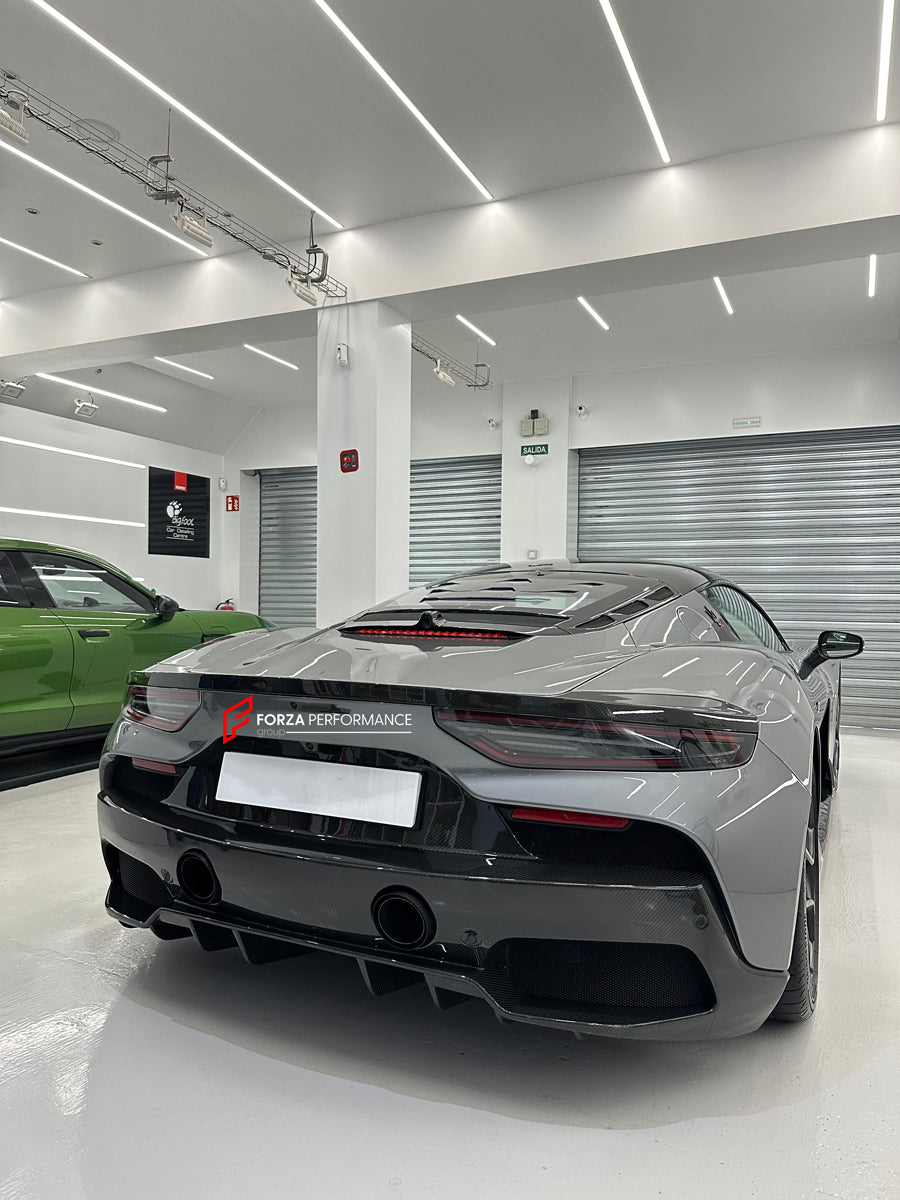 OEM STYLE DRY CARBON BODY KIT for MASERATI MC20 2020+  Set includes: Front Lip Side Skirts Rear Diffuser Rear Vent Trims Side Mirror Covers Shift Paddles Center Dashboard Cover Door Sills Engine Cover