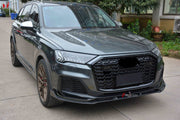 RSQ7 STYLE GLOSSY BLACK FRONT GRILLE and DRY CARBON FRONT LIP for AUDI Q7 4M FACELIFT 2019 - 2024  Set includes:  Front Grille Front Lip