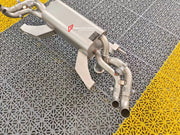 VALVED EXHAUST CATBACK MUFFLER for AUDI R8 (4.2L) V8 2006 - 2012  Valved exhaust, meaning that has remote, controlled valves - allowing a switch between an aggressive loud sports sound and a sound that is closer to the OEM sound.  Set includes:  Muffler with valves