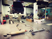 Aggressive sporty sound VALVED EXHAUST CATBACK MUFFLER  Center Pipes, Muffler with valves, a Valve control box with remote control, pair of mufflers, muffler, pair of mufflers with valves.  Stainless steel and titanium Aftermarket Performance Exhaust System for BMW F85 X5M