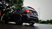 Aggressive sporty sound VALVED EXHAUST CATBACK MUFFLER  Center Pipes, Muffler with valves, a Valve control box with remote control, pair of mufflers, muffler, pair of mufflers with valves.  Stainless steel and titanium Aftermarket Performance Exhaust System for BMW F85 X5M