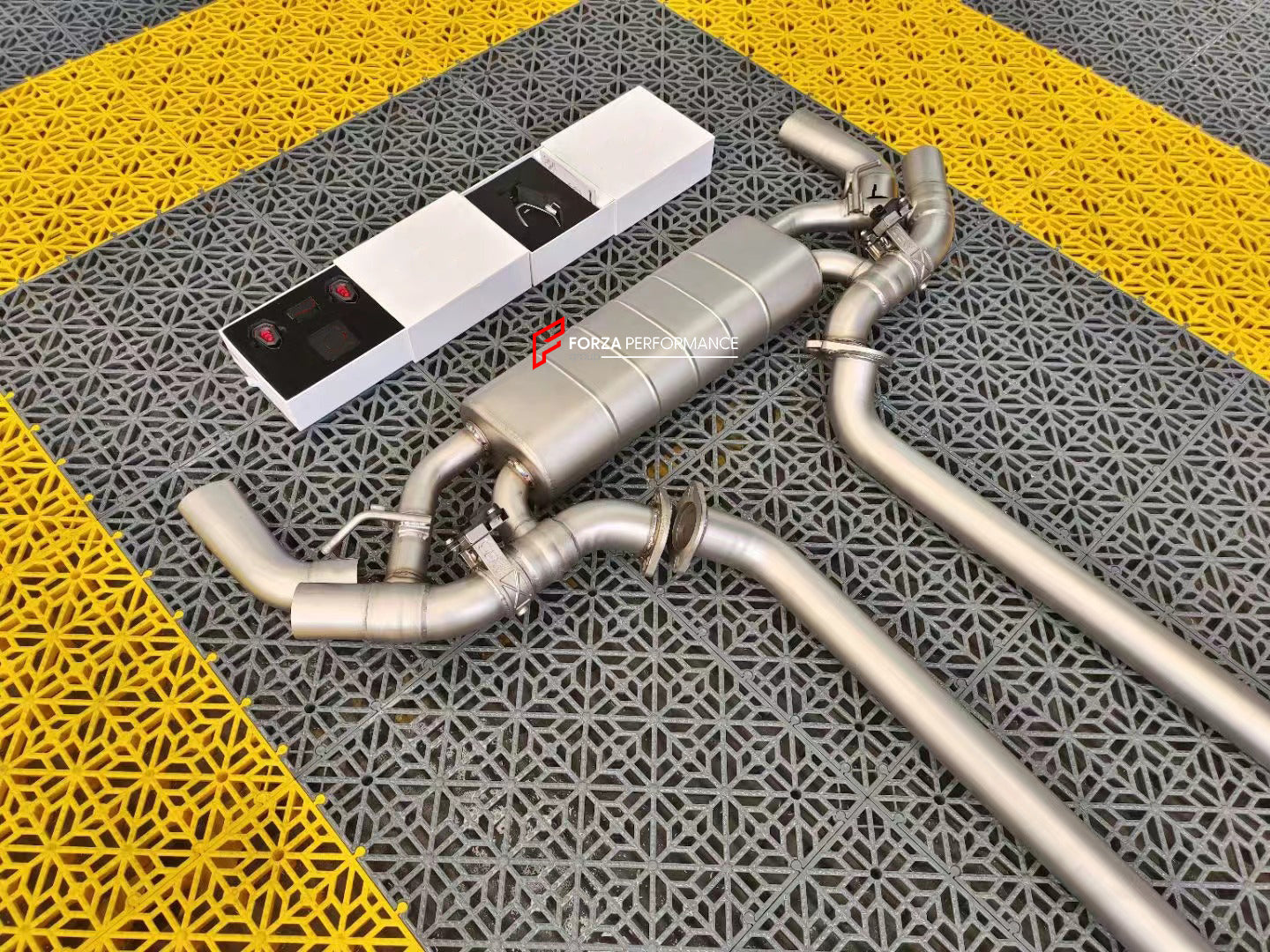 VALVED EXHAUST CATBACK MUFFLER for MERCEDES-BENZ GL500 X166 4.7T 2014  Set includes:  Center Pipes Mufflers with valves Valve control box with remote control (you may also reuse your factory exhaust valve motors) Material: Stainless steel (for an extra cost we can make titanium)  NOTE: Professional installation is required.  CONTACT US FOR PRICING