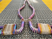 VALVED TITANIUM EXHAUST CATBACK MUFFLER for MERCEDES-BENZ C-CLASS C217 COUPE 5.5T 2015 - 2021  Valved exhaust, meaning that has remote, controlled valves - allowing a switch between an aggressive loud sports sound and a sound that is closer to the OEM sound.  Set includes:  Center Pipes Mufflers with valves Valve control box with remote control (you may also reuse your factory exhaust valve motors) Factory exhaust tips must be reused.