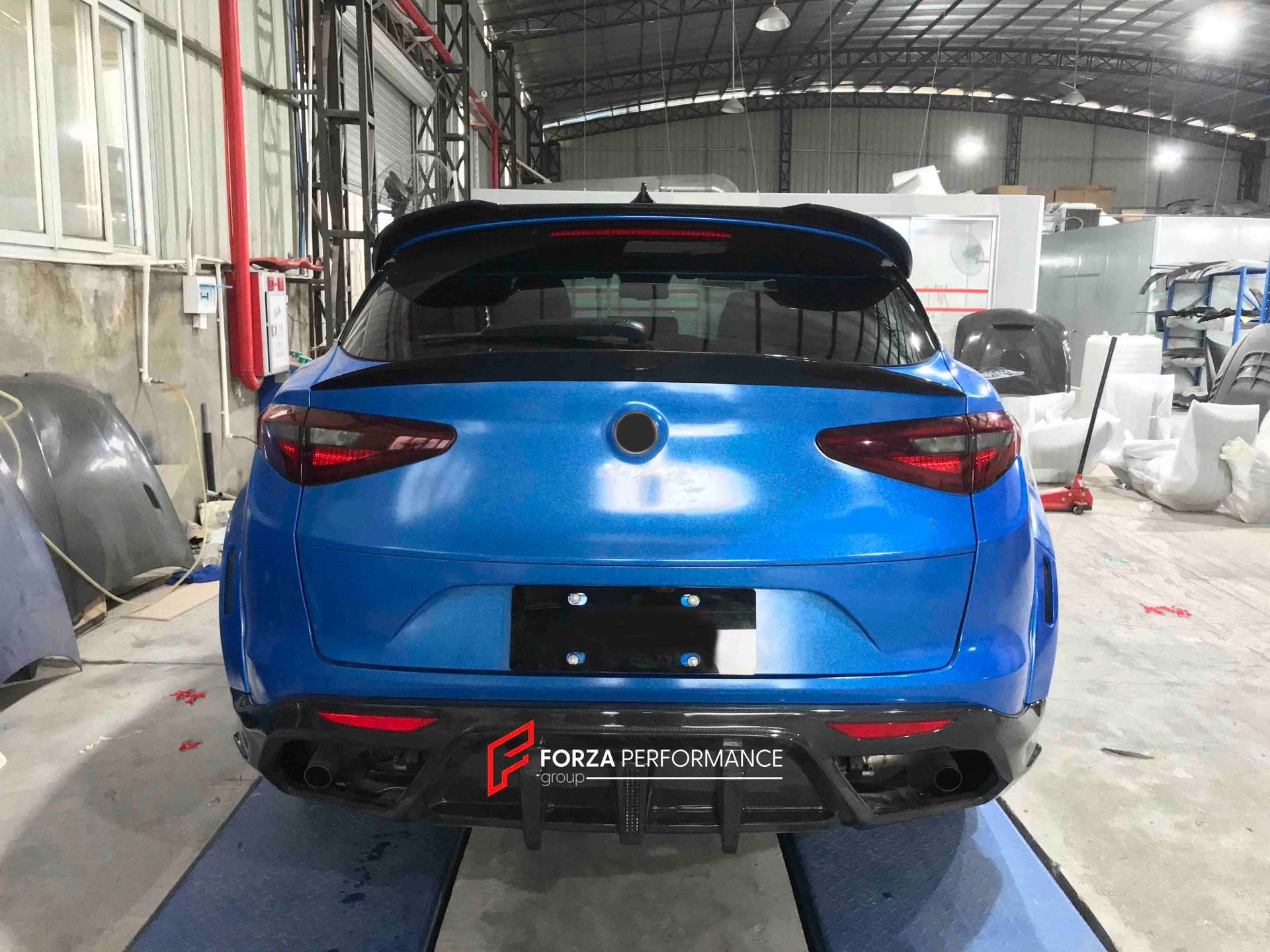 WIDE BODY KIT for ALFA ROMEO STELVIO 949 2017 - 2023  Set includes:  Front Lip Fender Flares Side Skirts Rear Spoiler Roof Spoiler Rear Diffuser Hood Side Fenders