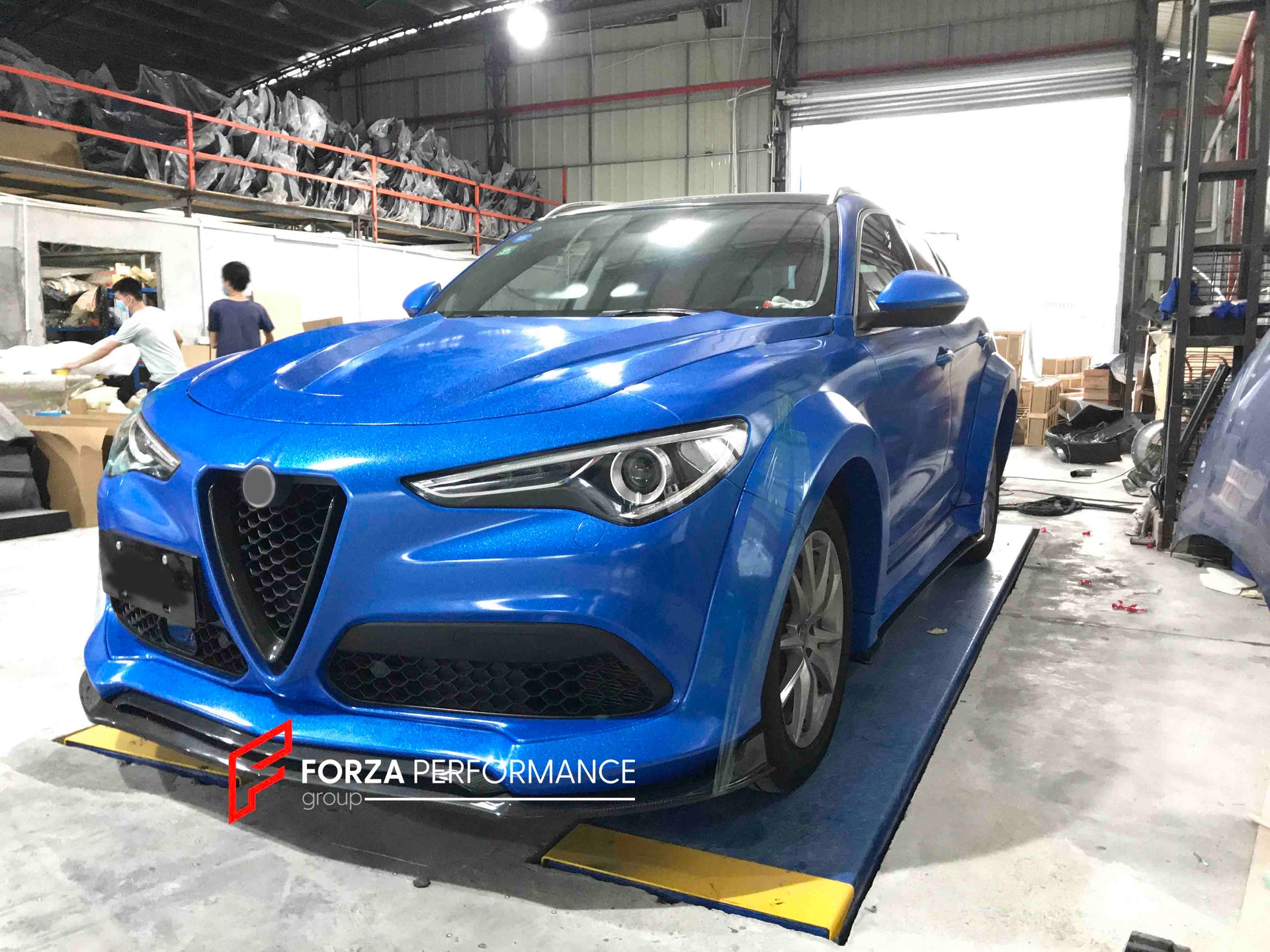 WIDE BODY KIT for ALFA ROMEO STELVIO 949 2017 - 2023  Set includes:  Front Lip Fender Flares Side Skirts Rear Spoiler Roof Spoiler Rear Diffuser Hood Side Fenders