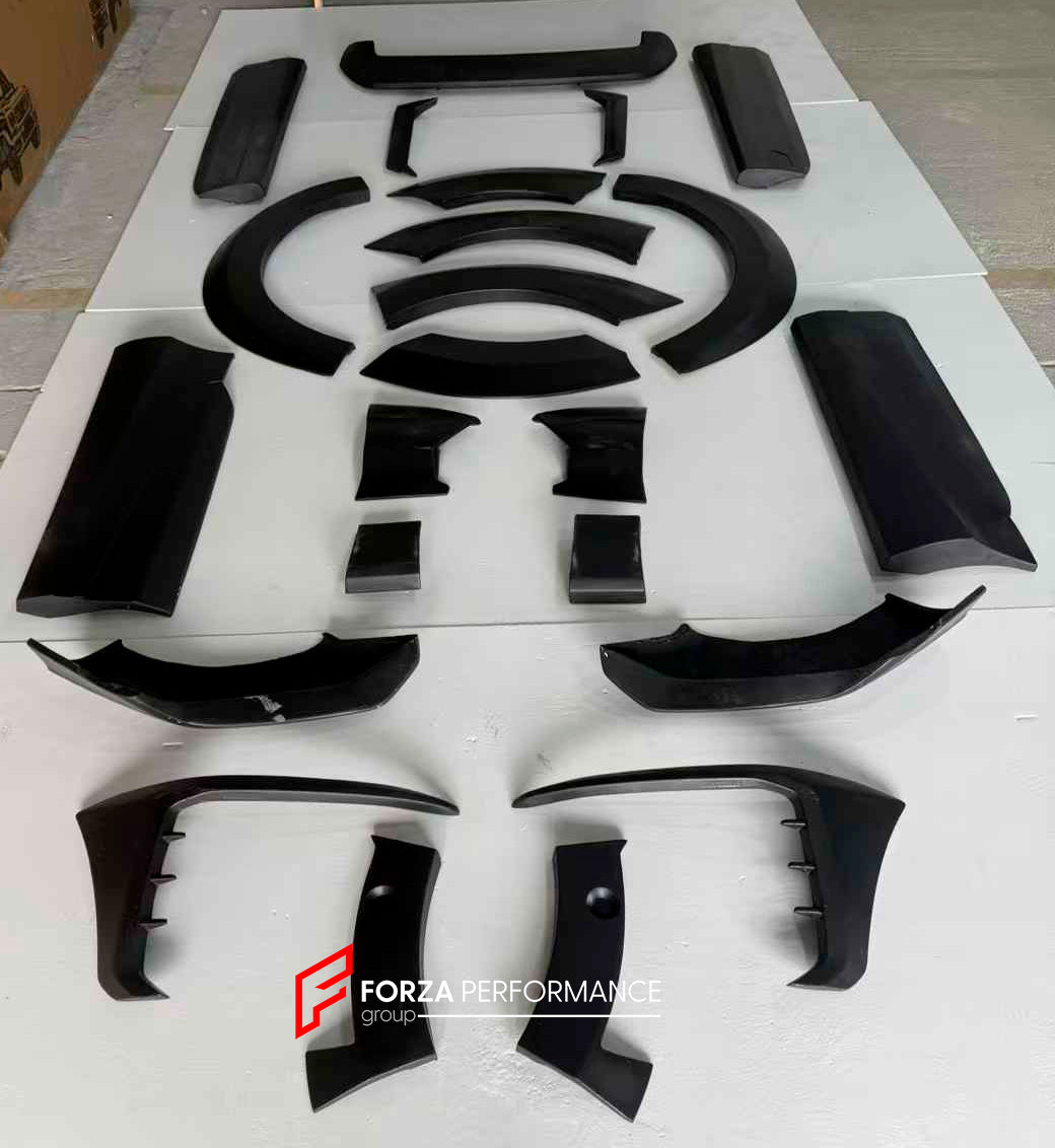 WIDE BODY KIT for AUDI Q7 4M FACELIFT 2019 - 2024
Set includes:
Front Lip Inserts
Side Skirts
Side Fenders
Rear Spoiler
Material: FRP Fiberglass
NOTE: Professional installation is required