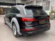 WIDE BODY KIT for AUDI Q7 4M FACELIFT 2019 - 2024
Set includes:
Front Lip Inserts
Side Skirts
Side Fenders
Rear Spoiler
Material: FRP Fiberglass
NOTE: Professional installation is required
